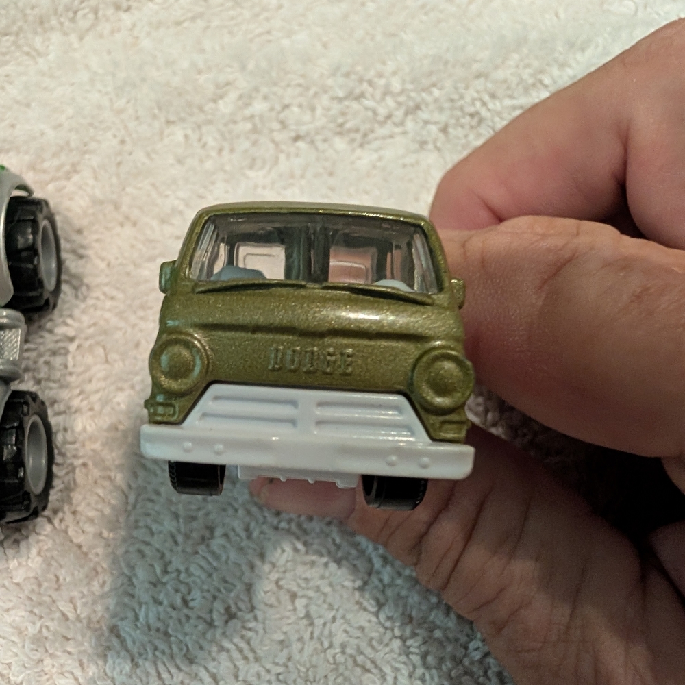Green and White Toy Van